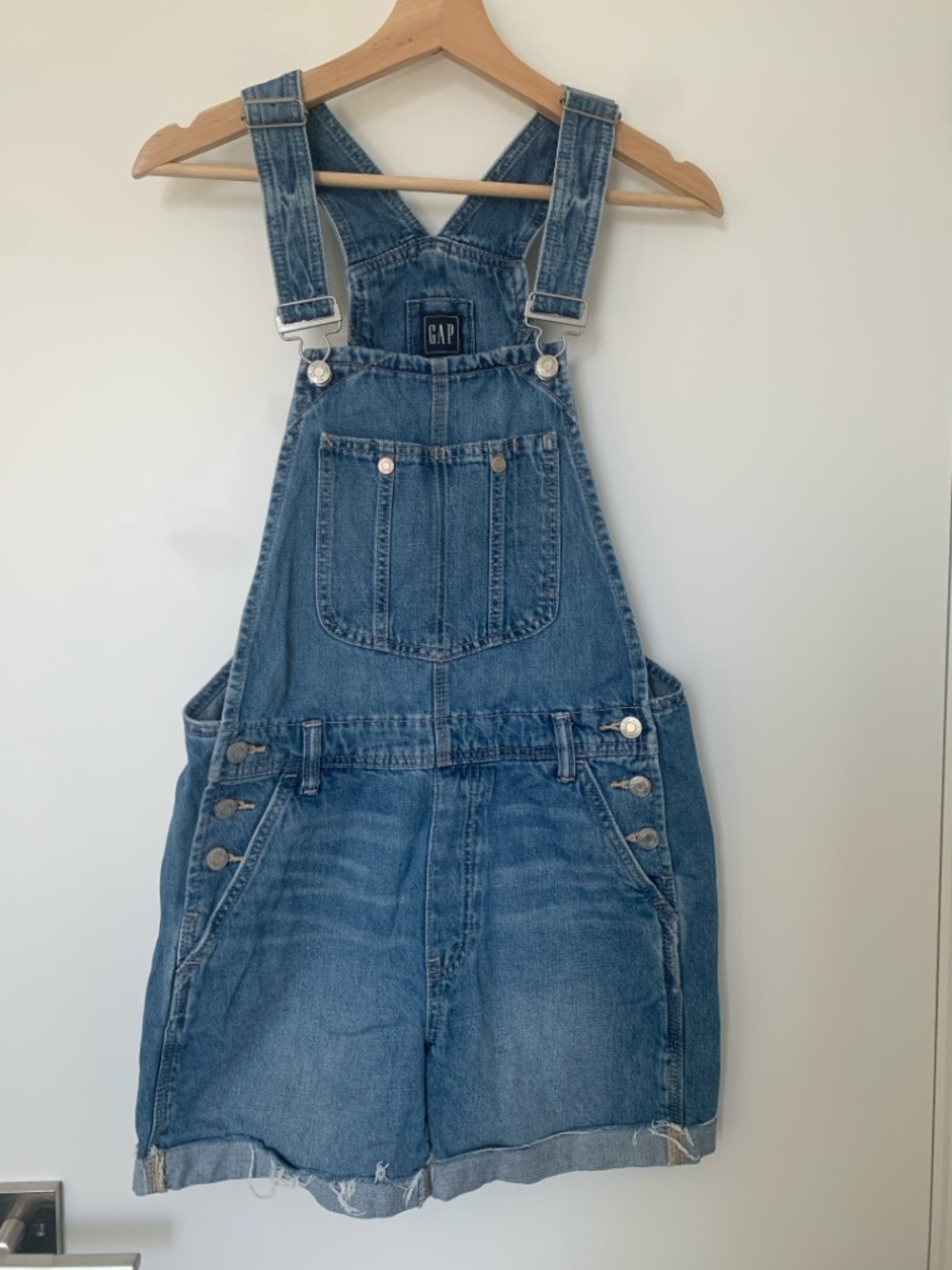 GAP Light Blue Denim Overall Top with Bib Pocket